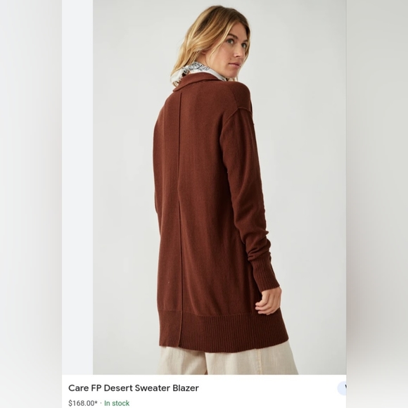 NWT❤️🔥$168 Free People Oversized Chestnut Desert Cardigan 🌎 Blazer Silhouette - Picture 8 of 9